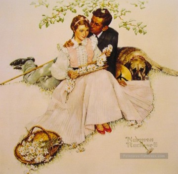 ノーマン・ロックウェル Painting - 優しく咲く花 1955年 ノーマン・ロックウェル